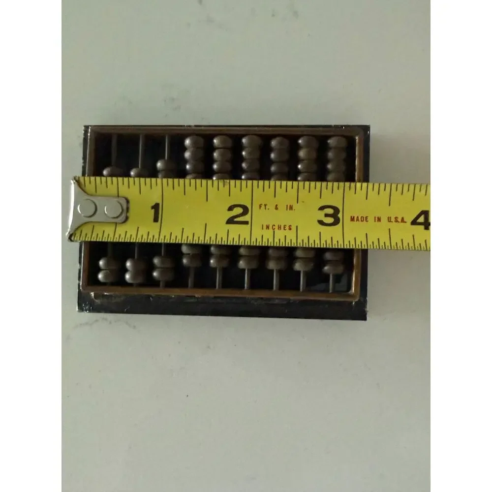 Vintage Mini Brass Chinese Abacus with Green Marble Base Paperweight Taiwan